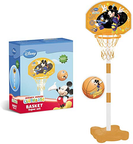 Mondo Toys - Super Basketballständer Micky Maus - Basketballkorb für Kinder mit Basketball Pflanzensäule | hohe Stabilität | Höhenverstellbar bis 165 cm – Basketballball INKLUSIVE – 18085