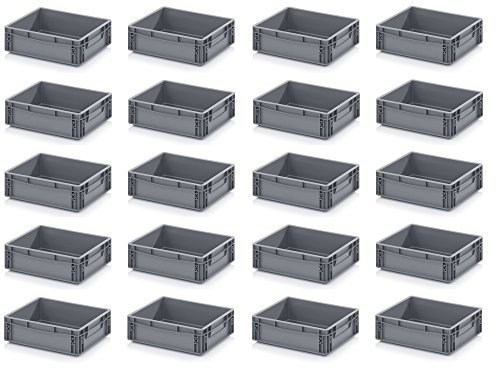Auer Packaging 20x Eurobehälter-Eurobox 40 x 30 x 12 grau inkl. gratis Zollstock * 20er Set