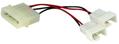 ARCTIC Molex Lüfter Adapter - Netzteil Molex auf 1 x 7V und 1 x 12V DREI oder Vier Pin Lüfter