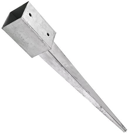 SunnyDeals Einschlaghülse für Pfosten 7x7 cm | 1 Stück Bodeneinschlaganker verzinkt | Einschlaghülse ca. 71x71x750 mm | Bodenanker für Kantholzpfosten ohne Betonieren