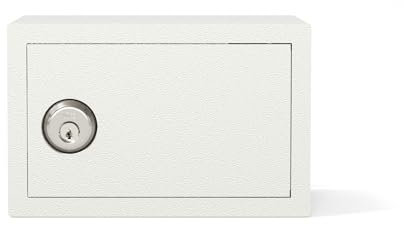 Viro | Mini Cassaforte Piccola, Meccanica, con Cilindro Corazzato, Chiave Estraibile Solo a Sportello Chiuso, 250x175x160 mm