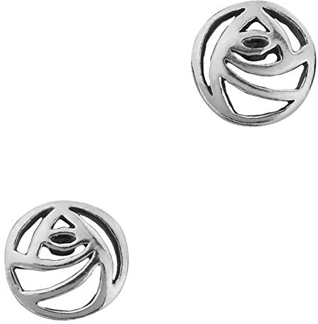 Mackintosh Glasgow Rose Silver Stud Earrings