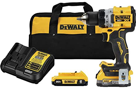 DEWALT 20V MAX XR Compact Cordless Drill and Impact Driver with Powerstack Batteries (DCD800D1E1)