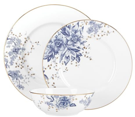 Lenox - 852028 Lenox Garden Grove 3-Piece Place Setting, 3.80 LB, Blue