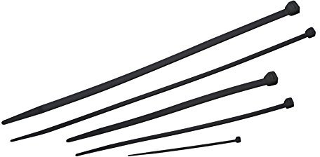 Meister Kabelbinder-Sortiment 250-teilig - schwarz - Verschiedene Größen - 100 / 200 / 300 mm - Stabiles Nylon - UV-Beständig / Kabelbinder-Set für Bündelgut / Kabelverbinder / 7452480