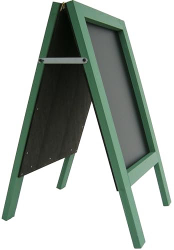 A Board - Chalkboard - Blackboard - Pavement Board - Dark Green - for USE with Traditional Chalk and/OR Liquid Chalk PENS. Weight 5KGS Height 80cm x Width 40cm.