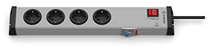 EHMANN 0221x00042301 Personenschutz-Steckdosenleiste 4-Fach mit integriertem FI-Schalter 30mA