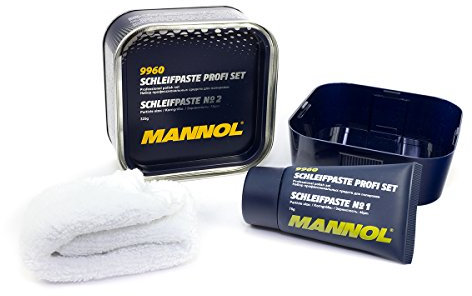 MANNOL 9960 SCHLEIFPASTE PROFI SET LACKSET LACKAUSBESSERUNG POLIERPASTE KFZ 75+325G