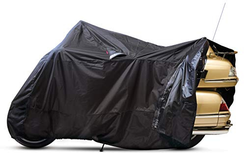 Dowco Guardian 50020-00 WeatherAll Plus Indoor/Outdoor Waterproof Motorcycle Cover, EZ Zip: Black, X-Large