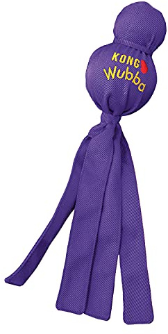 KONG Wubba Tug & Toss Toy, For Small Dogs | Interactive Tug and Toss Toy with Reinforced Nylon, Floppy Tails and Squeaker, for Fetch and Tug of War