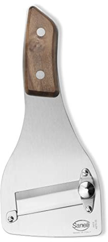 Sanelli, Tagliatartufi SAN-SLICE, Affetta tartufi professionale manico legno con regolatore di taglio.Finitura satinata. Lama liscia, Inox