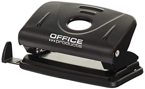 OFFICER PRODUCTS PRODUCTS 18052511-05 Locher/bis 12 Blätter/Mechanismus und Gehäuse aus Metall/Kunststoffarm (ABS)/ Farbe: Schwarz/Rutschfeste Kunstsoffkappe für den Boden