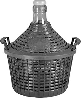 Home Damigiana con Cesto, Vetro/Plastica, color Gris oscuro, 20 litros