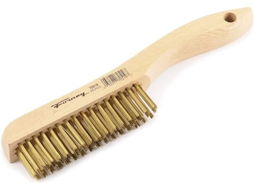 Forney 70505 Skrapborste i tråd, kolstål med träskohandtag, 25,4 cm x 30,48 cm, Pack of 1, Mässing, 1