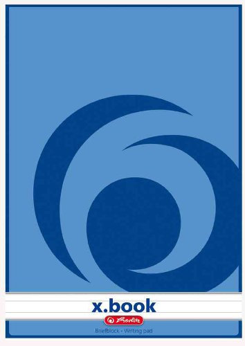 herlitz Briefblock x.book, A4, ungelocht, 50 Blatt, liniert VE=5