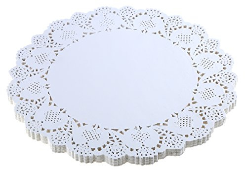 DECORA 12.5 Inch Round White Paper Lace Doilies for Wedding Table Decorations 100pcs