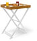 Relaxdays Tabletttisch Bambus H x B x T: ca. 72 x 60 x 40 cm Beistelltisch mit Tablett als Klapptisch und Serviertablett aus Bambus und Holz zum Servieren beim Frühstücken als Tablettständer, weiß