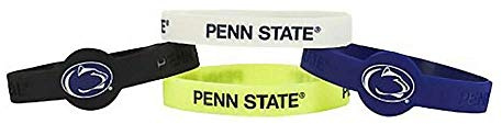 Aminco Unisex Adult Officially Licensed NCAA Penn State Silicone Bracelet (4-Pack), Team Colors
