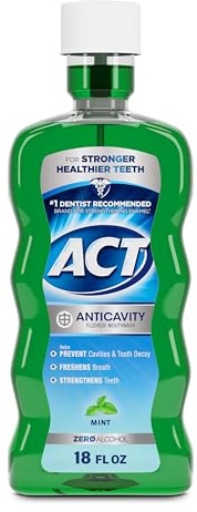 ACT Dry Mouth Anticavity Zero Alcohol Fluoride Mouthwash 18 fl. oz. Soothing Mint