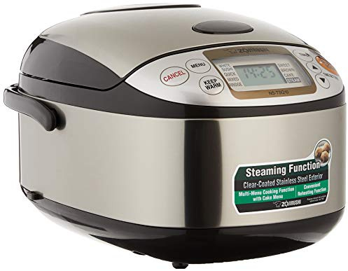 ZOJIRUSHI Rice Cooker NS-TSQ10 Stainless Steel Brown, 220-230V (Stainless Steel Brown)