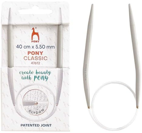 Pony - Pony Classic Aluminio (40cm, 5.50mm) Circular Tejido de Punto Aguja - 1 Pedazo