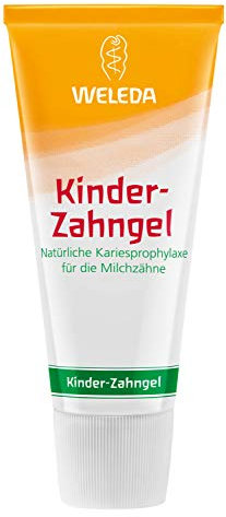WELEDA Kinder Zahngel, Naturkosmetik Zahncreme zur natürlichen Zahnpflege von Milchzähnen und dem Zahnfleisch von Kindern und Babys, Schutz vor Karies ohne Fluoride (1 x 50ml)