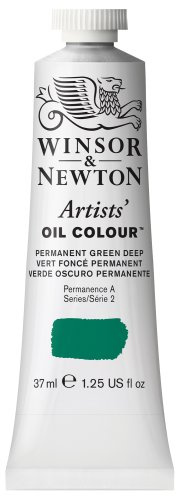 Winsor & Newton Artists' Oil Color, 37ml (1.25 oz) Tube, Permanent Green Deep