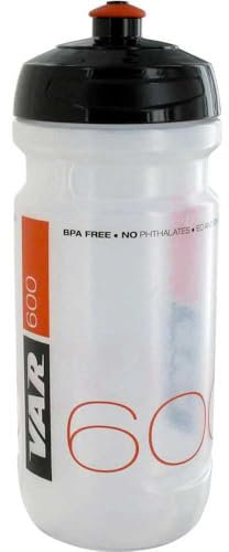VAR Bidón 600ml Transparente - Negro/Rojo