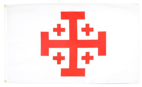 AZ FLAG - Bandera Orden Santo Sepulcro De Jerusalén - 150x90 cm - Bandera Cristiana 100% Poliéster Con Ojales de Metal integrados - 110g - Colores Vivos Y Resistente A La Decoloración