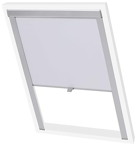 vidaXL Verdunkelungsrollo Verdunkelung Dachrollo Dachfensterrollo Weiß M04/304
