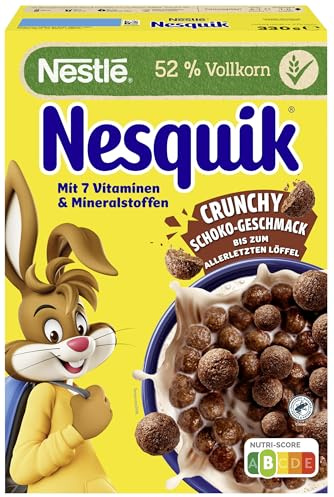 Nesquik Nestlé Nesquik Knusper-Frühstück, Schoko Cerealien mit Vollkorn, 1er Pack (1x 330g)