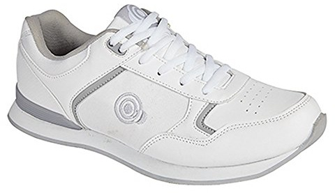 Dek JACK Lace Up Original Padded Bowling Trainer Shoes - White/Grey PU/Textile, Mens UK 11 / EU 45