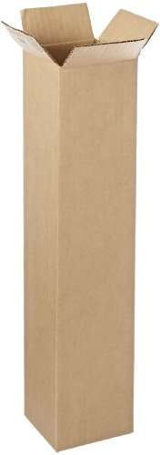 BOX USA Shipping Boxes Tall 4L x 4W x 20H 25-Pack - Corrugated Cardboard Box for Moving, Mailing, Packing, Packaging and Storage