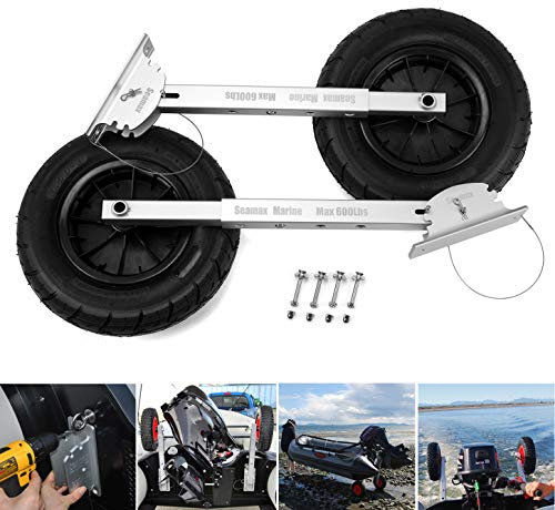 Seamax Deluxe 4x4 Boat Launching Dolly Set with 14 Wheels for Zodiac Type Inflatable Boats & Aluminum Boats