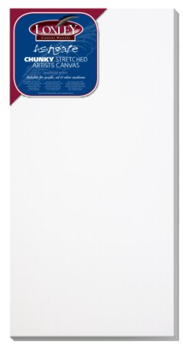 Loxley 24 x 12-inch Deep 36 mm Edge Ashgate Chunky Stretched Artists Canvas, White