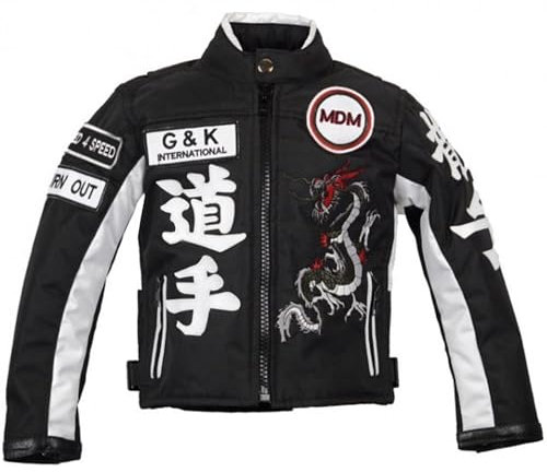 MDM Motorradjacke für Kinder, Bikerjacke, Racing Jacke, (M)