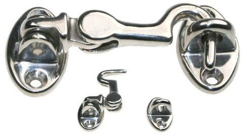 ARBO-INOX® - Türhaken - Sturmhaken - mit Gelenk - Edelstahl A4 - Hochglanz poliert