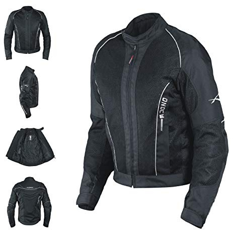 A-Pro Giacca Donna Moto estiva protezioni Omologate Tessuto Mesh Traspirante Nero M