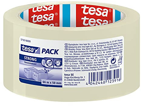 Tesa 57167-00000-05 - Cinta de embalaje tesapack fuerte (66 m x 50 mm) Transparente