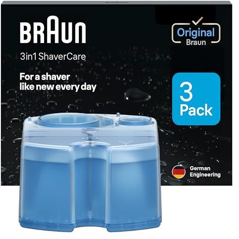 Braun Clean and Renew Refill Replacement Cartridges for Electric Shaver, 3 Pack