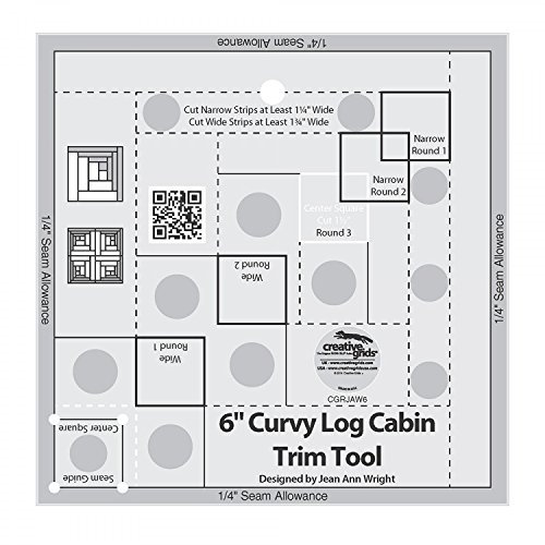 Creative Grids Curvy Log Cabin Trim Tool for 6 Finished Blocks (CGRJAW6) by Creative Grids