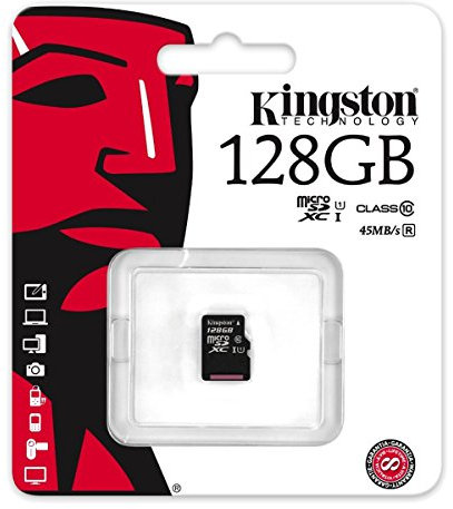 Kingston SDC10G2/128GBSP - Tarjeta microSD de 128GB (Clase 10 UHS-I 45MB/s) Tarjeta Sola