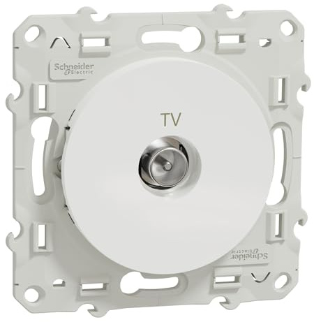 prise télévision - blanc - fixation par vis - schneider odace