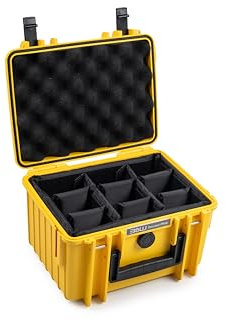 B&W Transportkoffer Outdoor - Typ 2000 - Gelb mit variabler Facheinteilung - Wasserdicht nach IP67 Zertifizierung, Staubdicht, Bruchsicher und Unverwüstlich