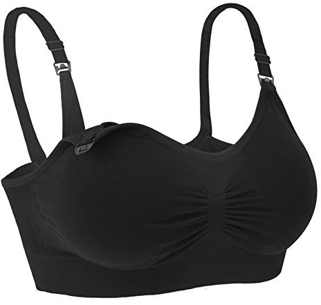 iloveSIA Schwangerschafts BH Baumwolle Soft Still BH Schwarz Still-BH mit Schale L fit 80BC