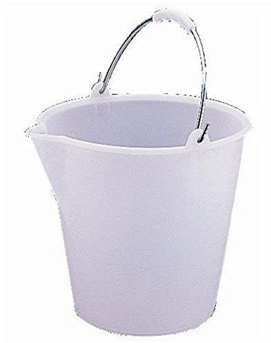 Jantex Heavy Duty Plastic Bucket with Handle 12 Litre, White, Cleaning Bucket, Colour Coded Cleaning, Size: 32(H) x35(Dia) cm, Graduated Bucket with Pouring Lip, Professional & Home Use, L571