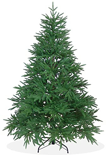 DekoLand Künstlicher Weihnachtsbaum Deluxe 210 cm in Premium Spritzguss Qualität, grüne Nordmanntanne, Tannenbaum mit PE Kunststoff Nadeln