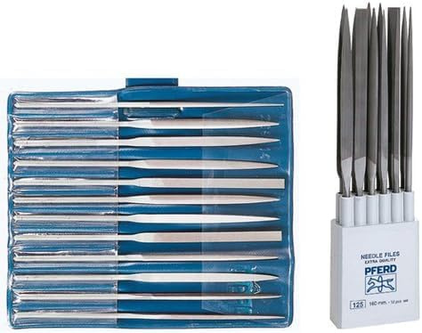PFERD TOOLS Präzisions-Nadelfeilen-Set, 12-teilig | Schweizer Hieb 1, 160mm | 12703082 – für die mittlere Präzisionsbearbeitung, in Rolltasche