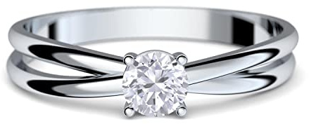 Amoonìc Verlobungsringe Weißgold Ring 333 ** GRATIS LUXUSETUI MIT GRAVUR** Weissgold Ring 333er Zirkonia Stein Weißgoldring wie Verlobungsring Diamant Diamantring Gold FF386WG333ZIFA52
