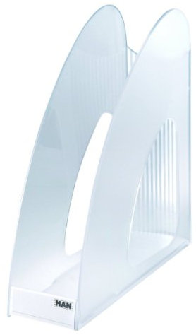 HAN Stehsammler TWIN – 1 STÜCK, moderner Stehsammler im zeitgemäßen Design. Schick, standfest und funktional bis Format DIN A4/C4, transparent-glasklar, 1611-23